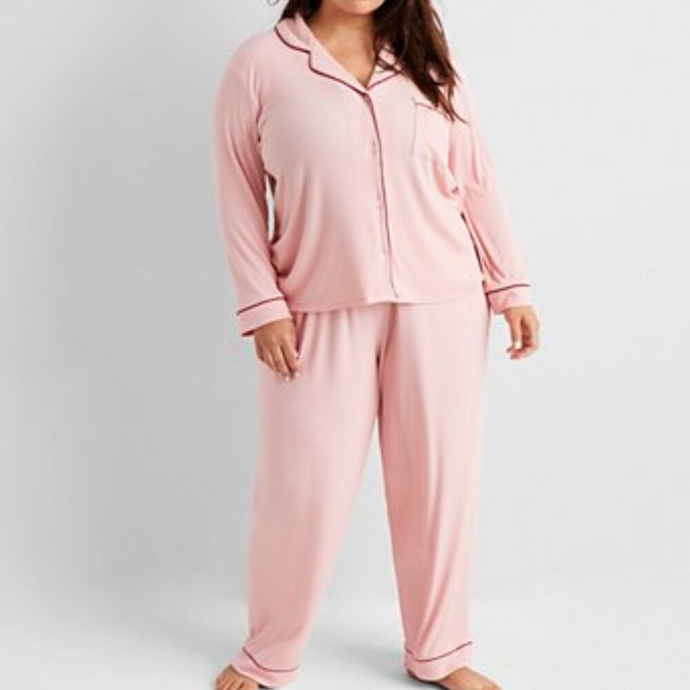 G1. State of Day Women's 2-Pc. Packaged Ribbed Notched-Collar Pajamas Set